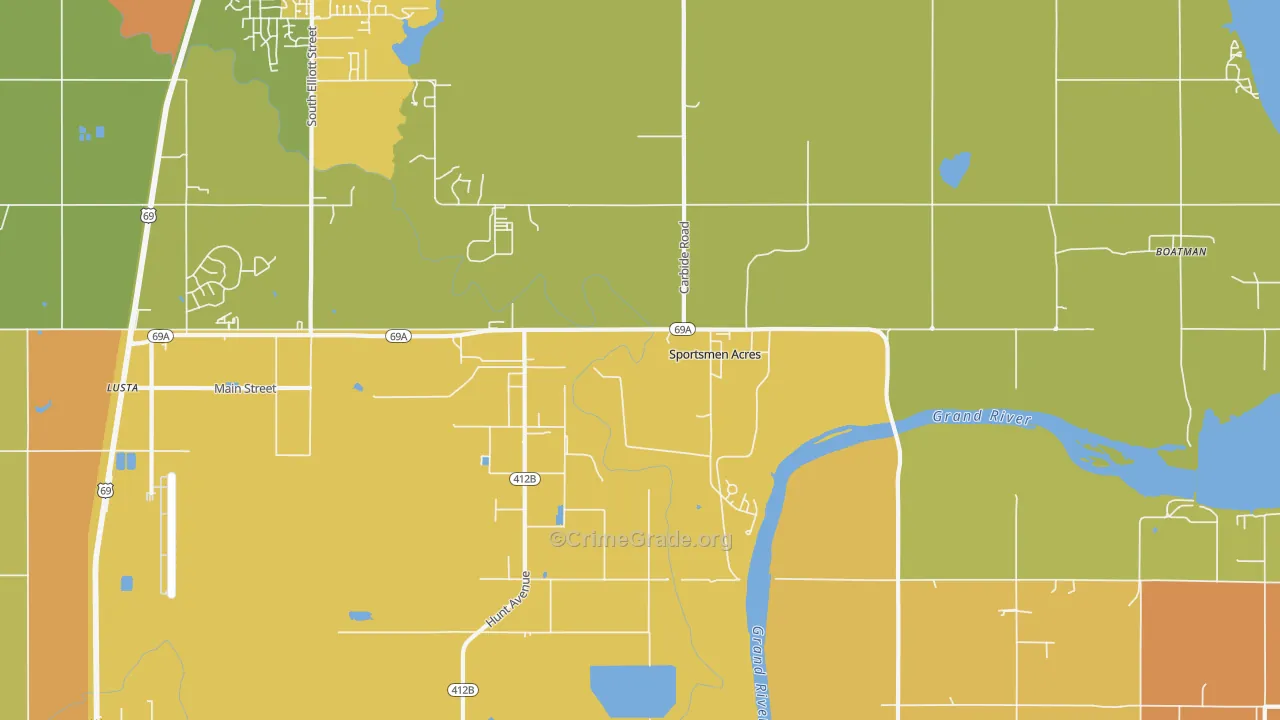 Sportsmen Acres, OK Map of Burglary Rates