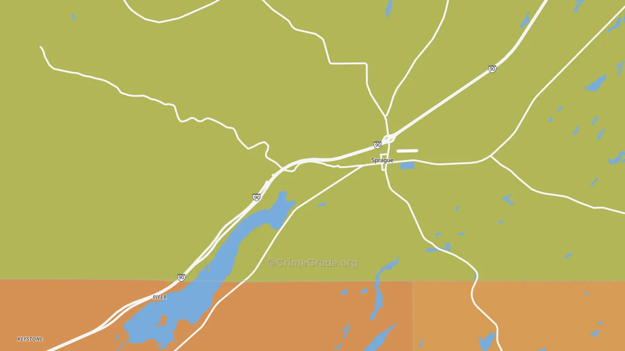Sprague, WA Map of Burglary Rates