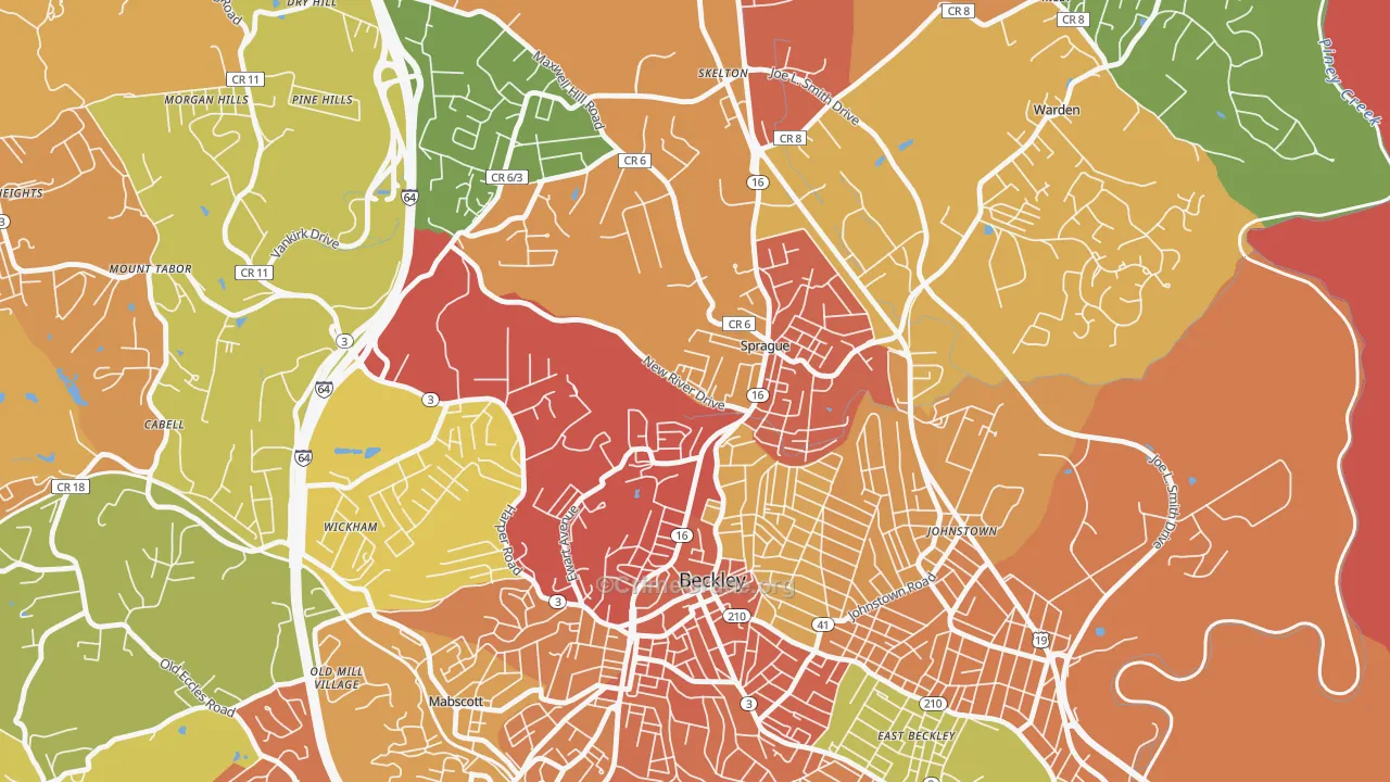 Sprague, WV Map of Burglary Rates