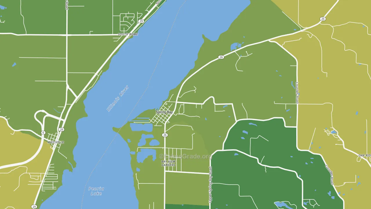 Spring Bay, IL Map of Burglary Rates