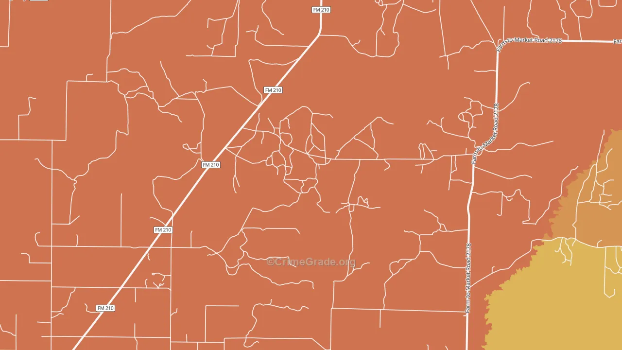 Spring Creek, TX Map of Burglary Rates