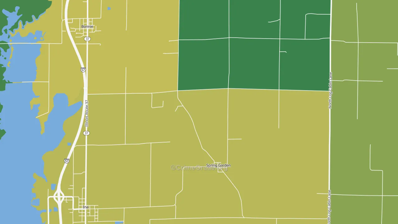 Spring Garden, IL Map of Burglary Rates