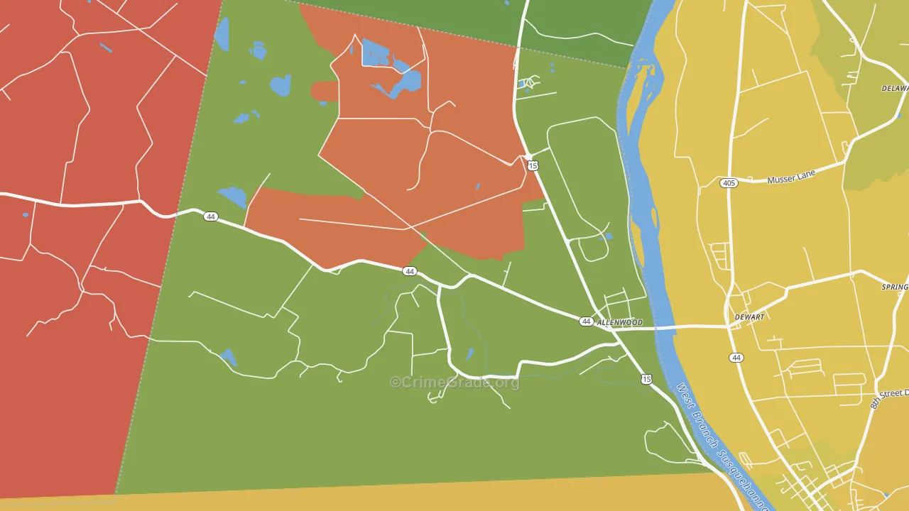 Spring Garden, PA Map of Burglary Rates