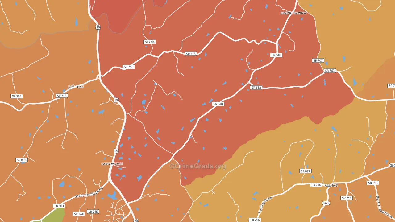 Spring Garden, VA Map of Burglary Rates