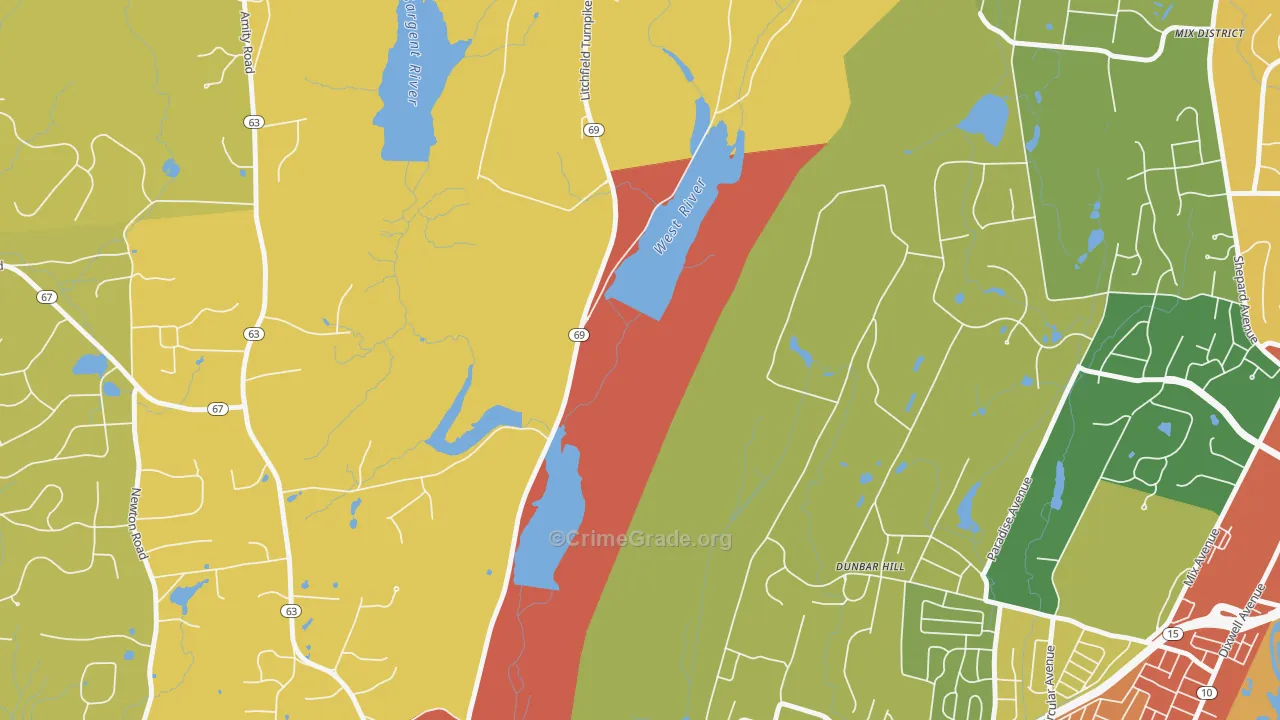 Spring Glen, CT Map of Burglary Rates