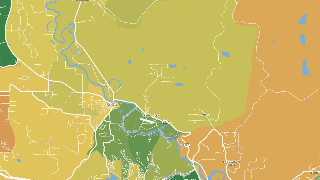 Spring Glen, WA Map of Burglary Rates