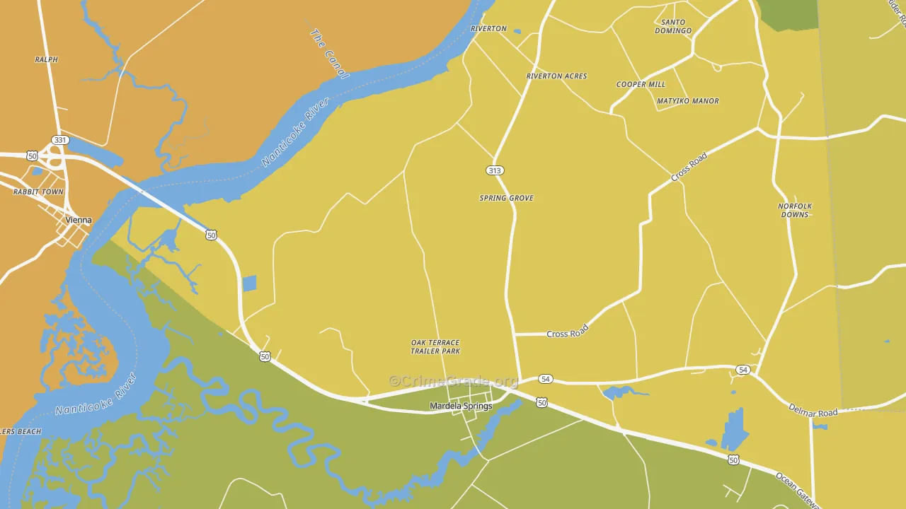 Spring Grove, MD Map of Burglary Rates