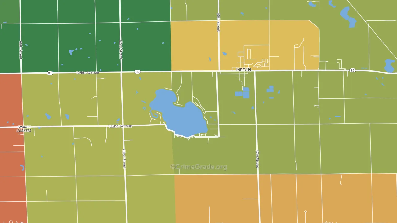 Spring Grove, MI Map of Burglary Rates