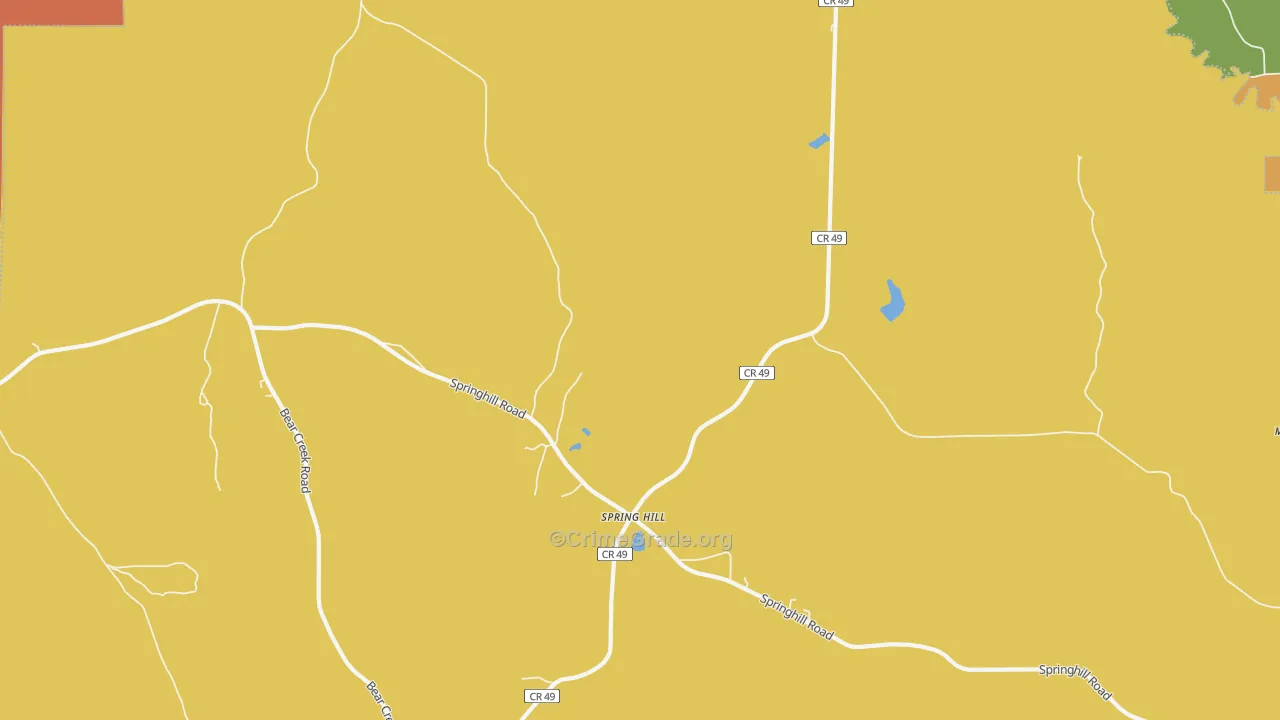 Spring Hill, AL Map of Burglary Rates