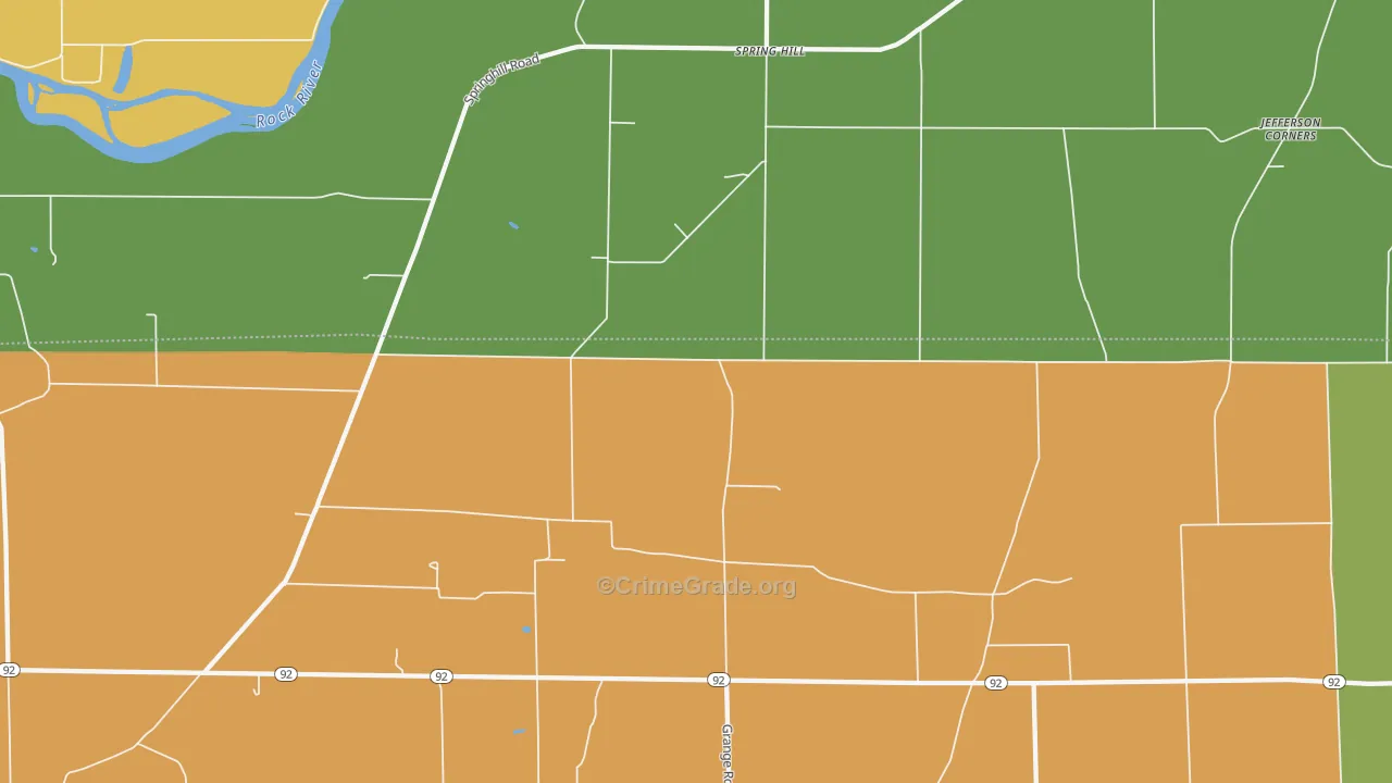 Spring Hill, IL Map of Burglary Rates