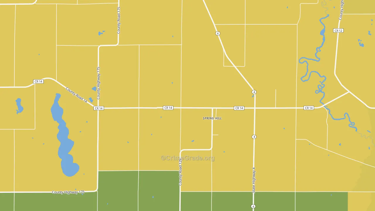 Spring Hill, MN Map of Burglary Rates