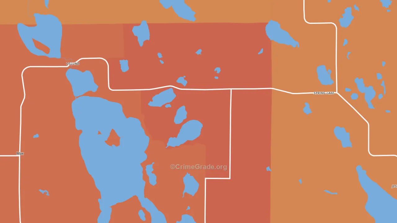 Spring Lake, MN Map of Burglary Rates