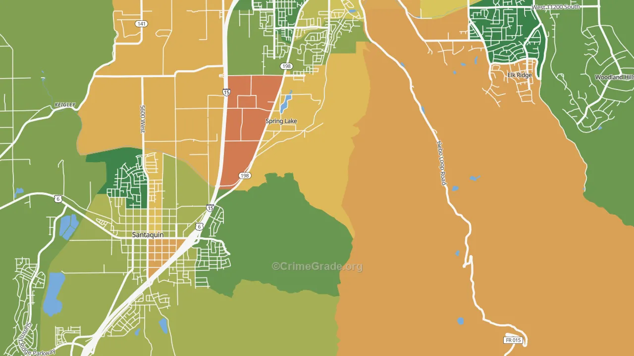 Spring Lake, UT Map of Burglary Rates