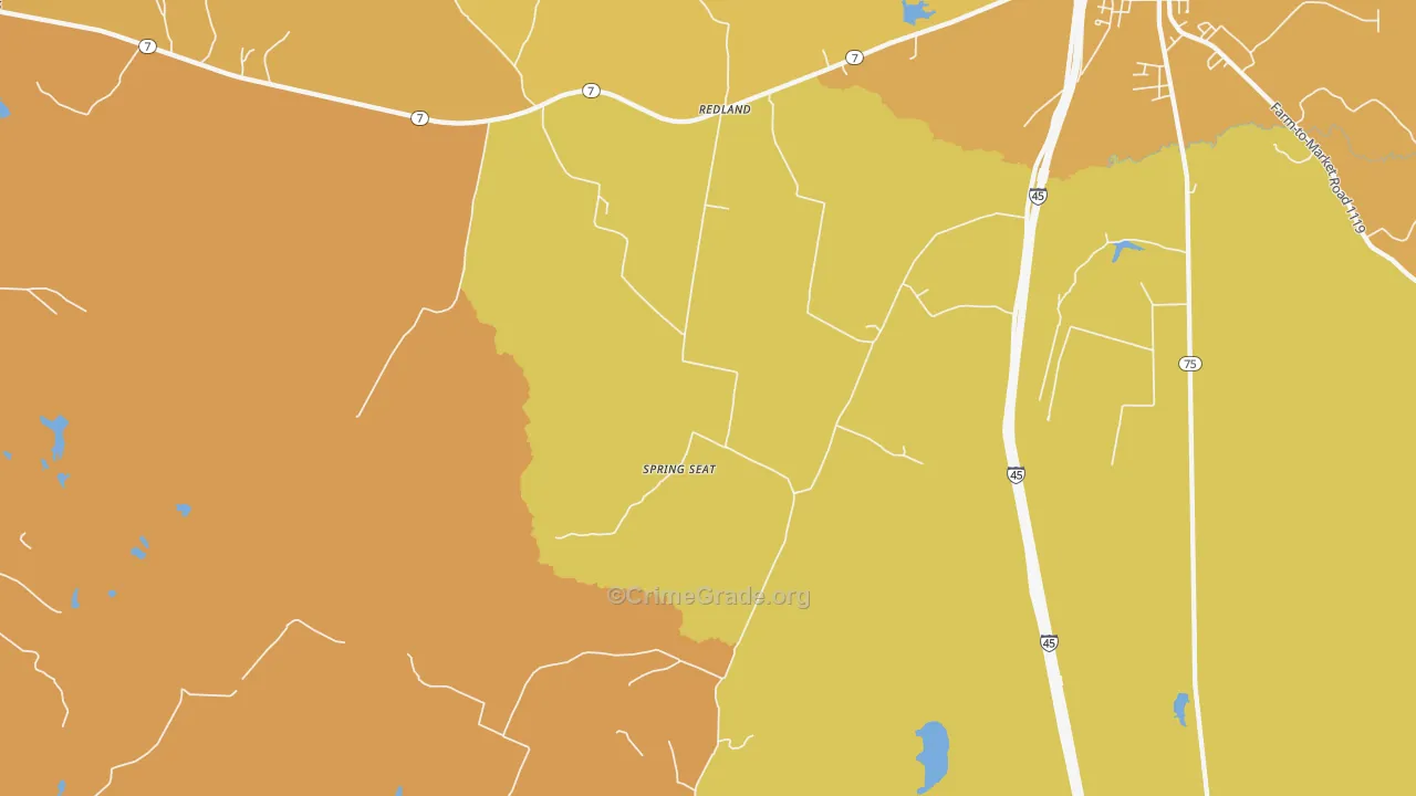 Spring Seat, TX Map of Burglary Rates