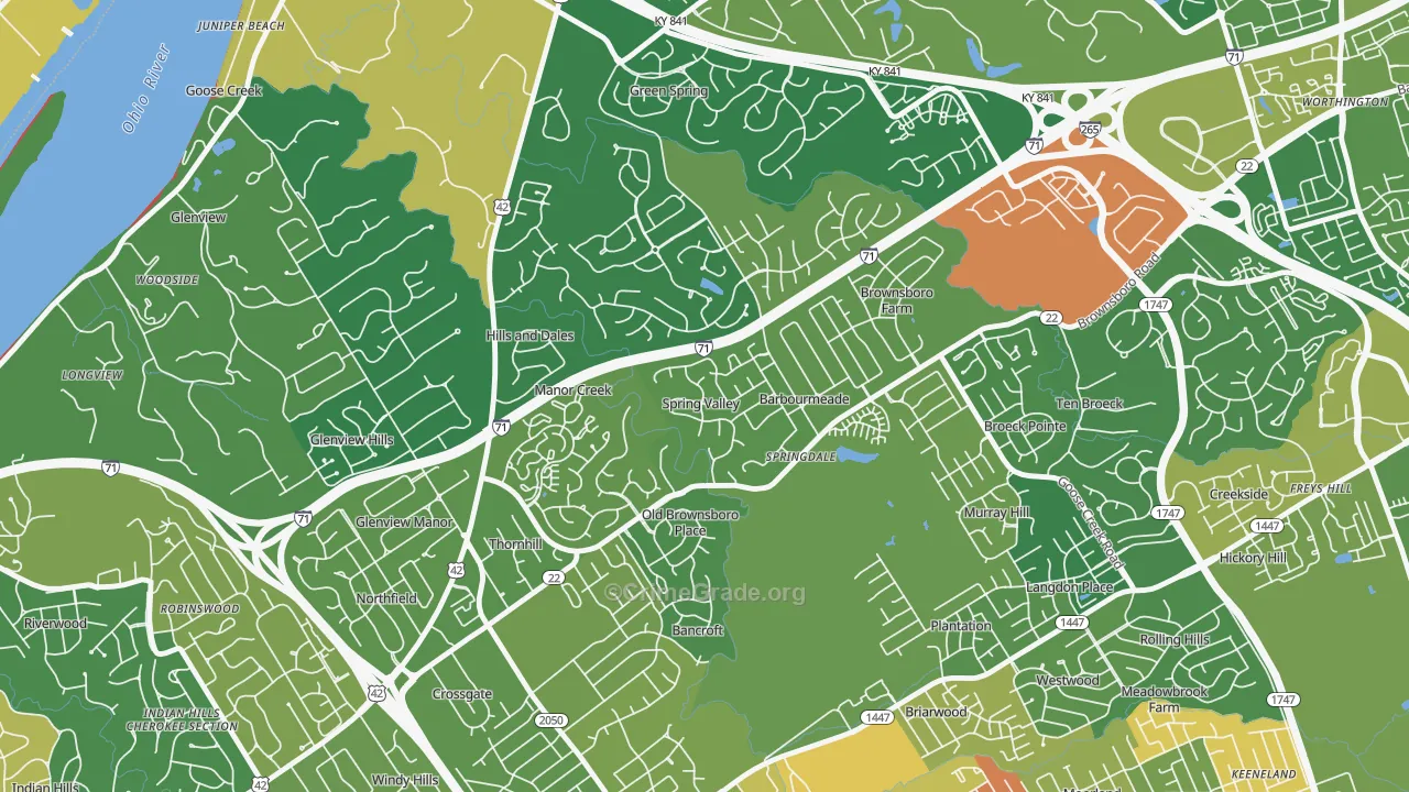 Spring Valley, KY Map of Burglary Rates