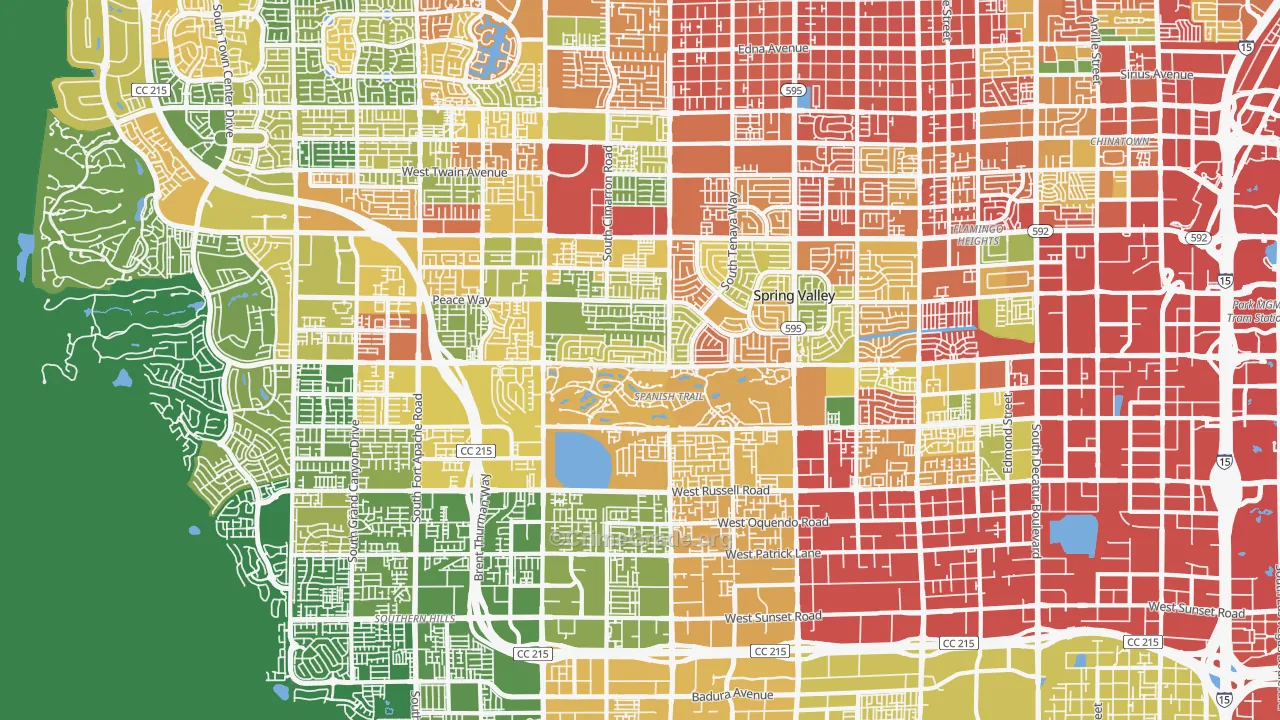 Spring Valley, NV Map of Burglary Rates