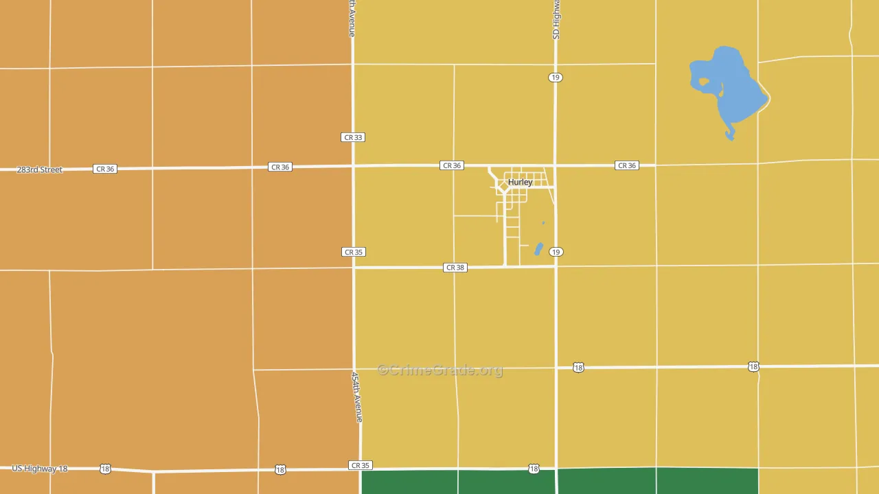 Spring Valley, SD Map of Burglary Rates