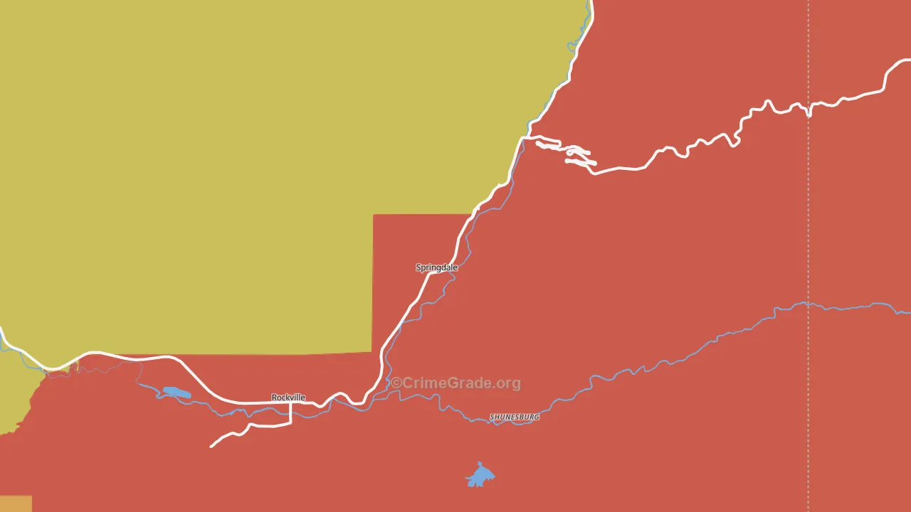 Springdale, UT Map of Burglary Rates