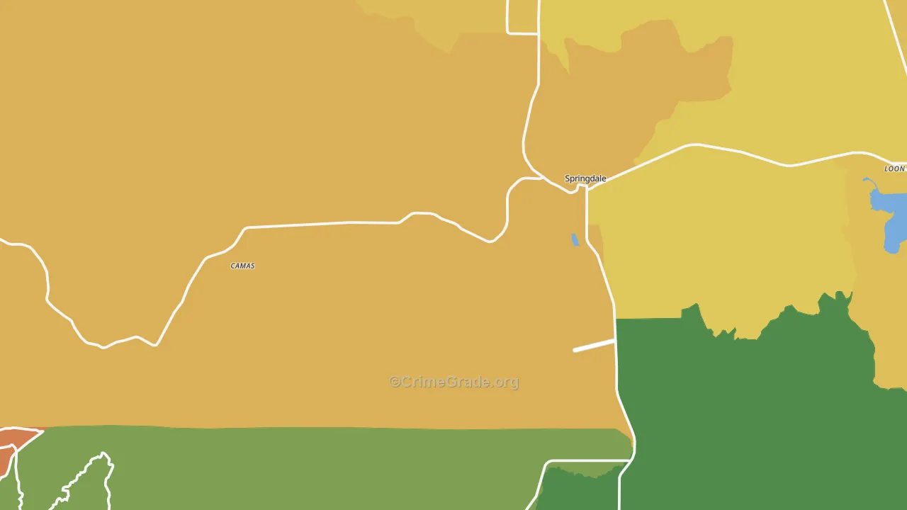 Springdale, WA Map of Burglary Rates