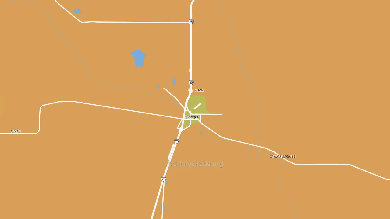 Springer, NM Map of Burglary Rates