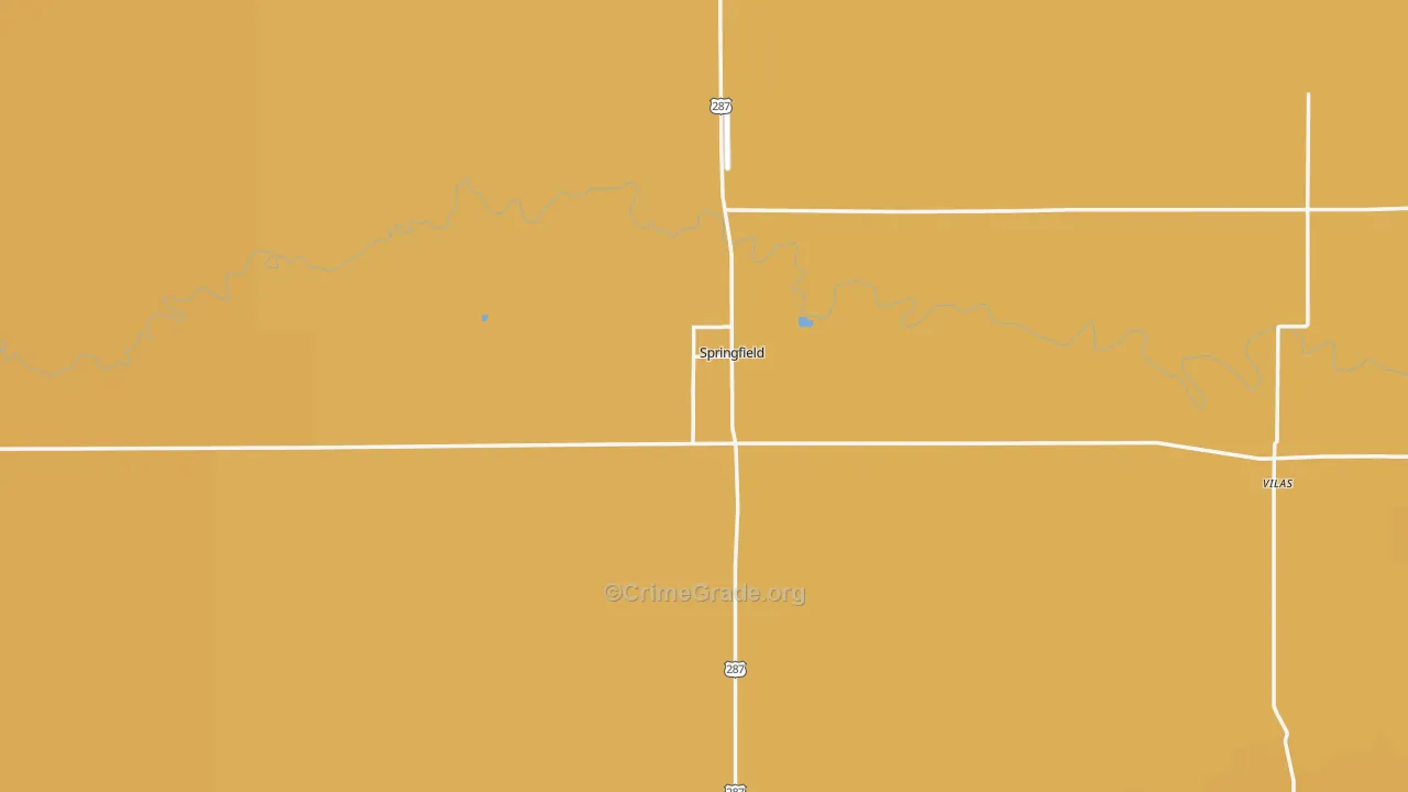 Springfield, CO Map of Burglary Rates
