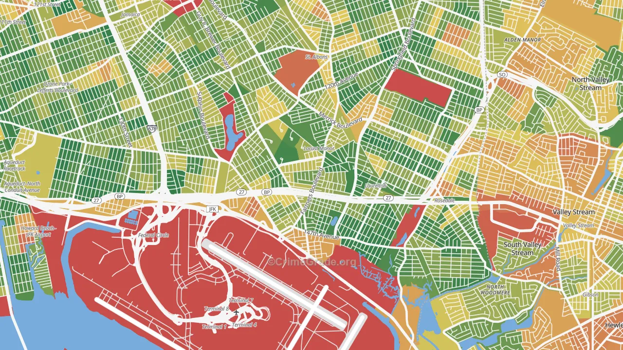 Springfield Gardens, Queens, NY Map of Burglary Rates