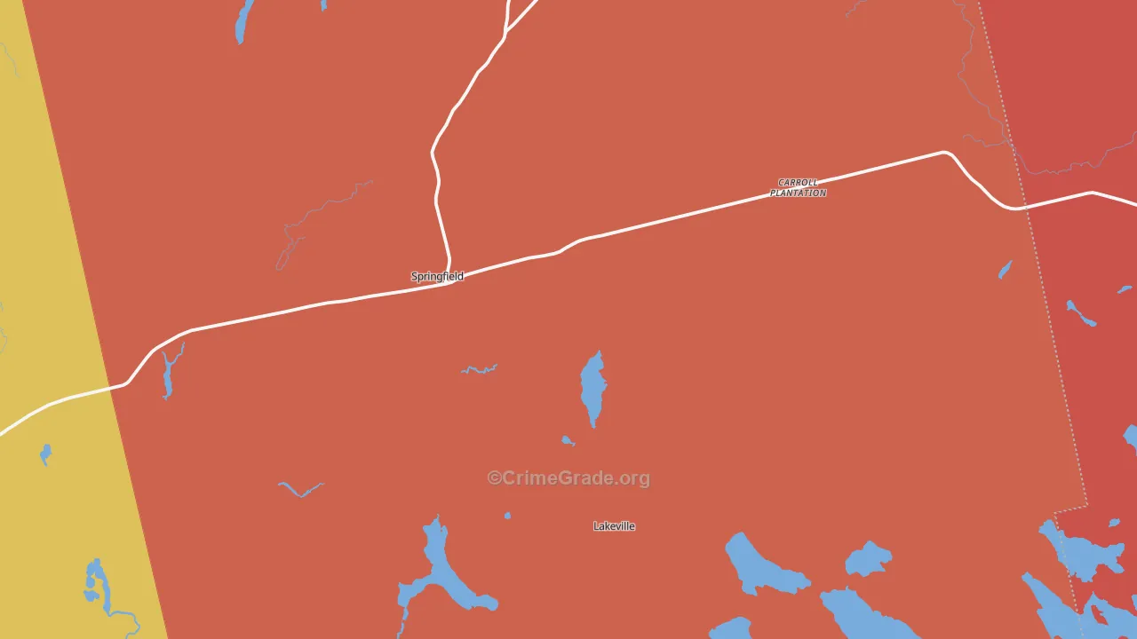 Springfield, ME Map of Burglary Rates