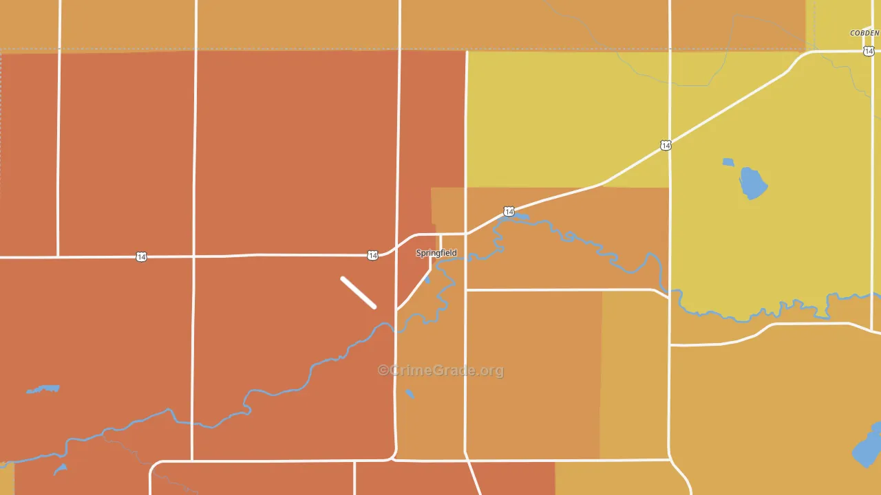 Springfield, MN Map of Burglary Rates