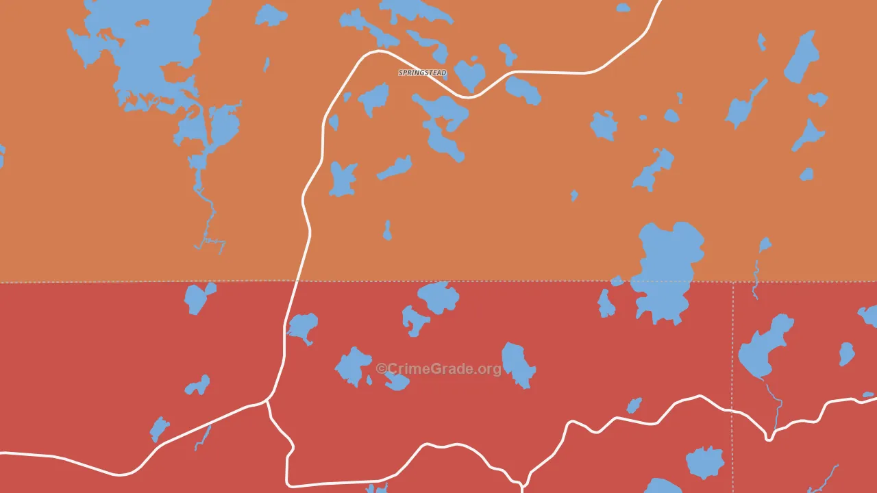 Springstead, WI Map of Burglary Rates