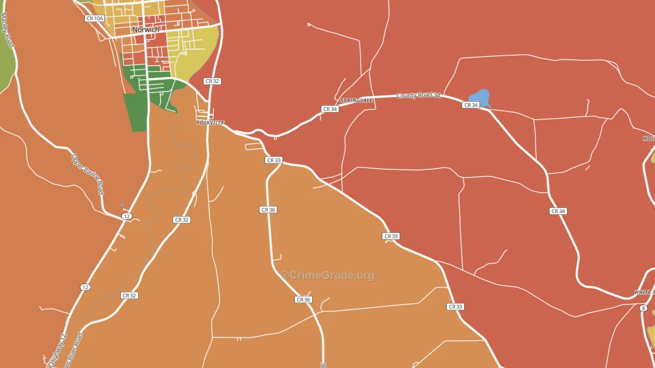 Springvale, NY Map of Burglary Rates
