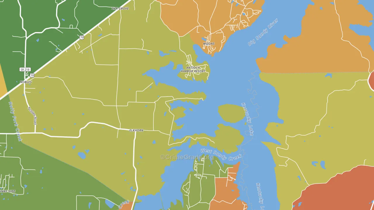 Springville, TN Map of Burglary Rates