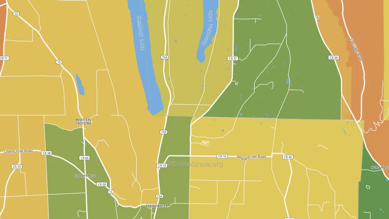 Springwater, NY Map of Burglary Rates