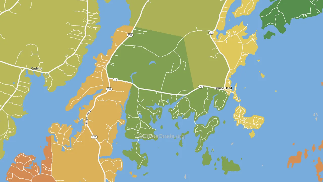Spruce Head, ME Map of Burglary Rates