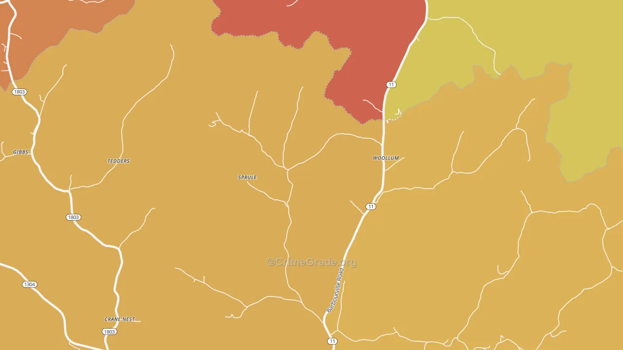 Sprule, KY Map of Burglary Rates