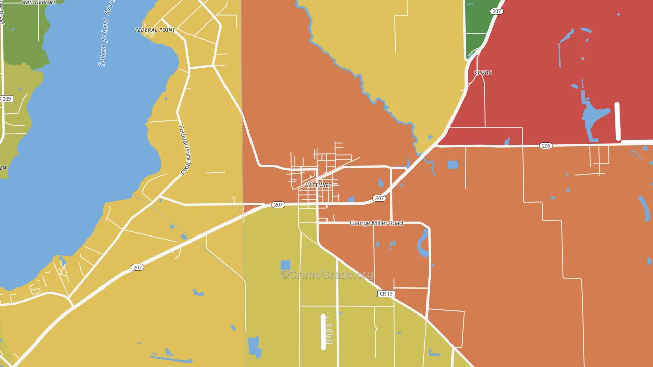 Spuds, FL Map of Burglary Rates