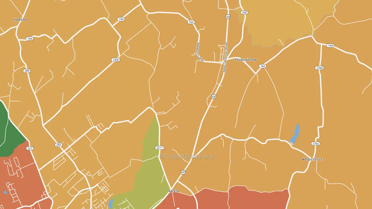 Spurlington, KY Map of Burglary Rates
