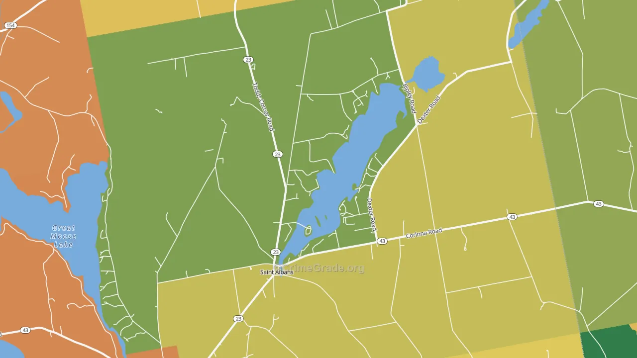 St. Albans, ME Map of Burglary Rates