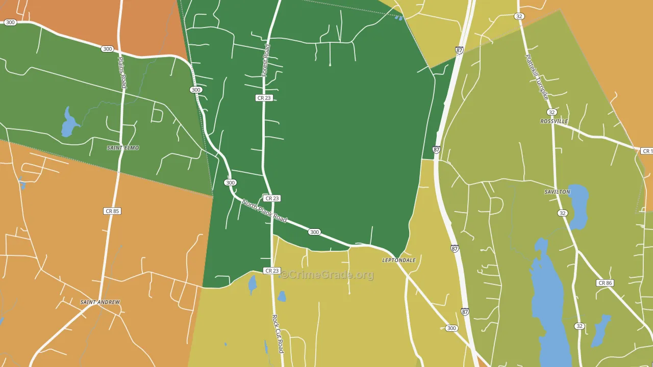 St. Andrew, NY Map of Burglary Rates