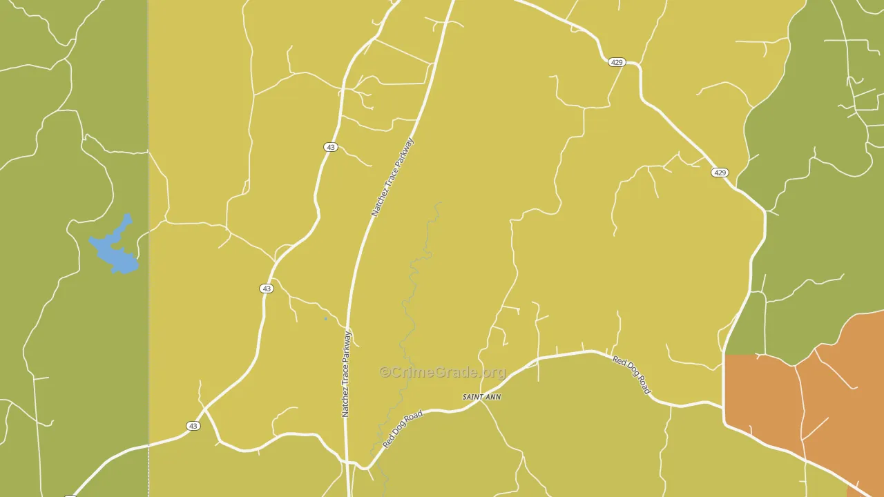 St. Ann, MS Map of Burglary Rates