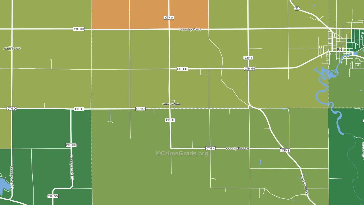 St. Anna, WI Map of Burglary Rates