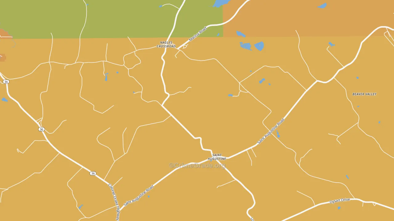 St. Augustine, PA Map of Burglary Rates