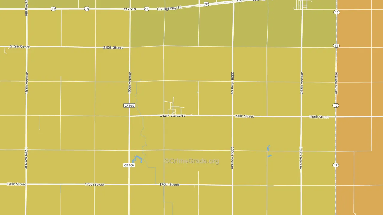 St. Benedict, IA Map of Burglary Rates