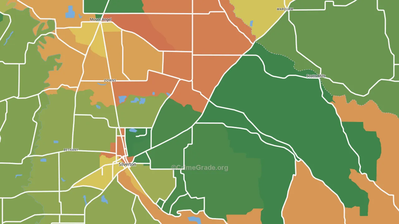 St. Benedict, OR Map of Burglary Rates