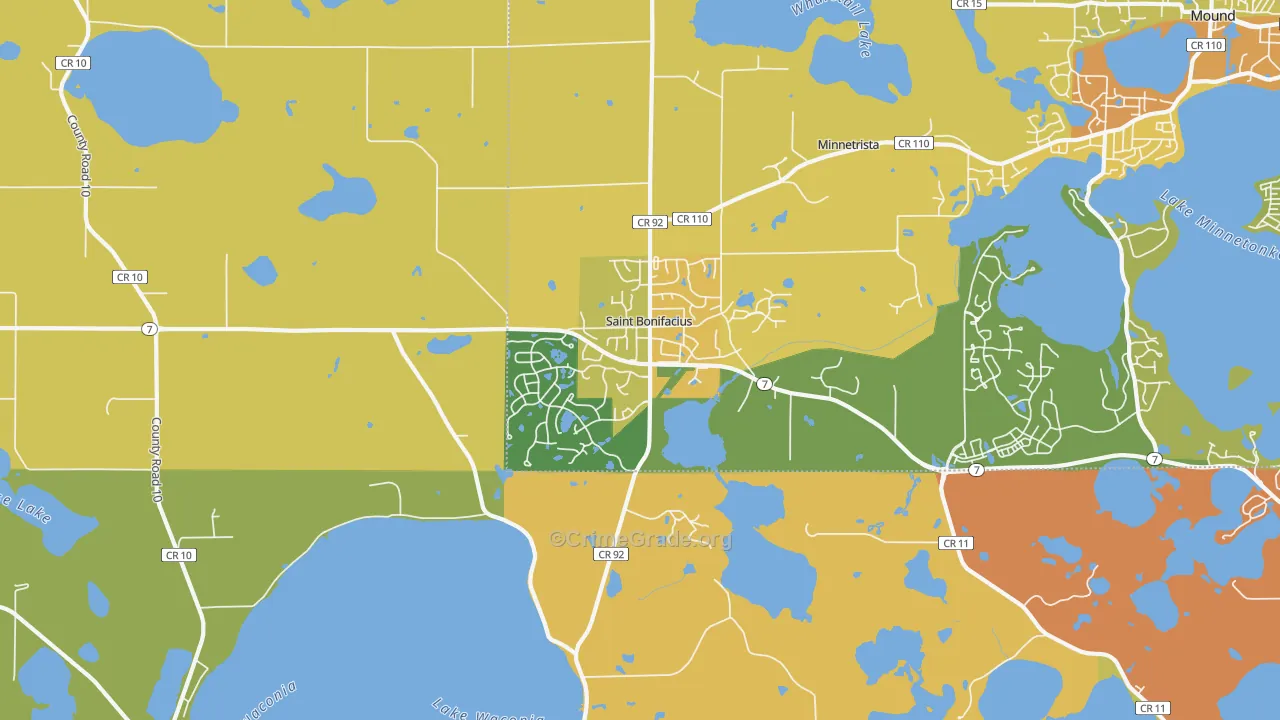 St. Bonifacius, MN Map of Burglary Rates