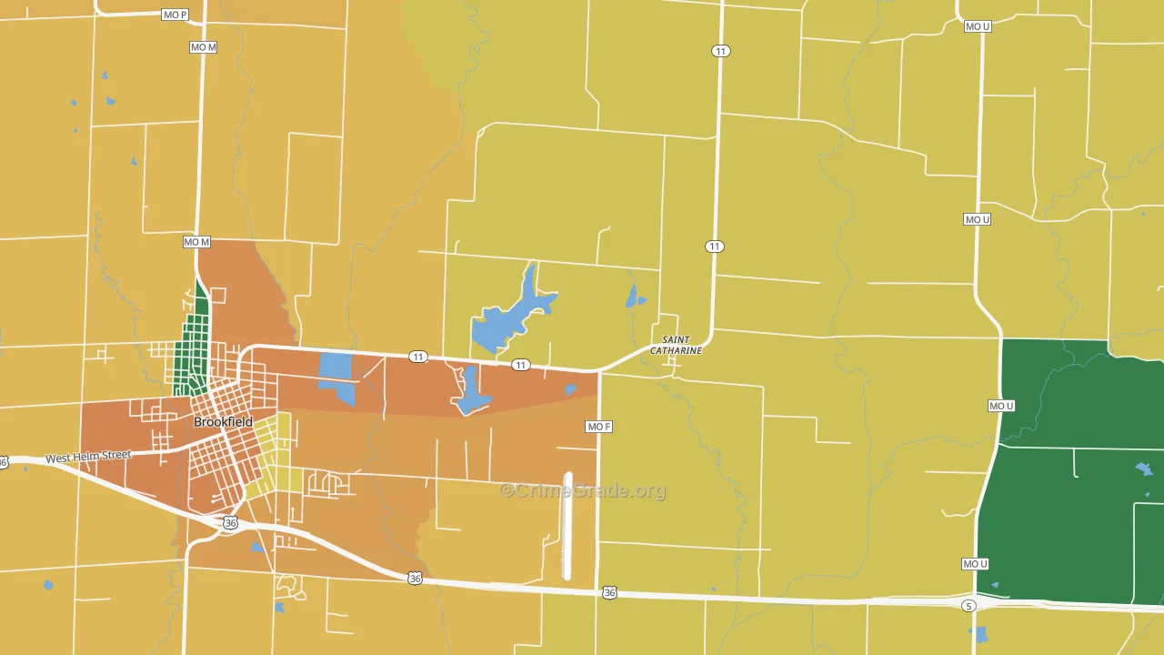 St. Catharine, MO Map of Burglary Rates