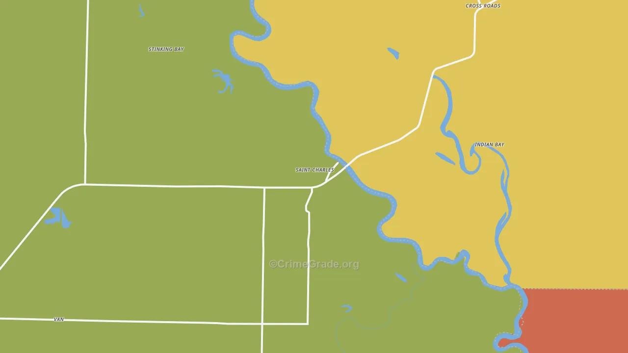 St. Charles, AR Map of Burglary Rates