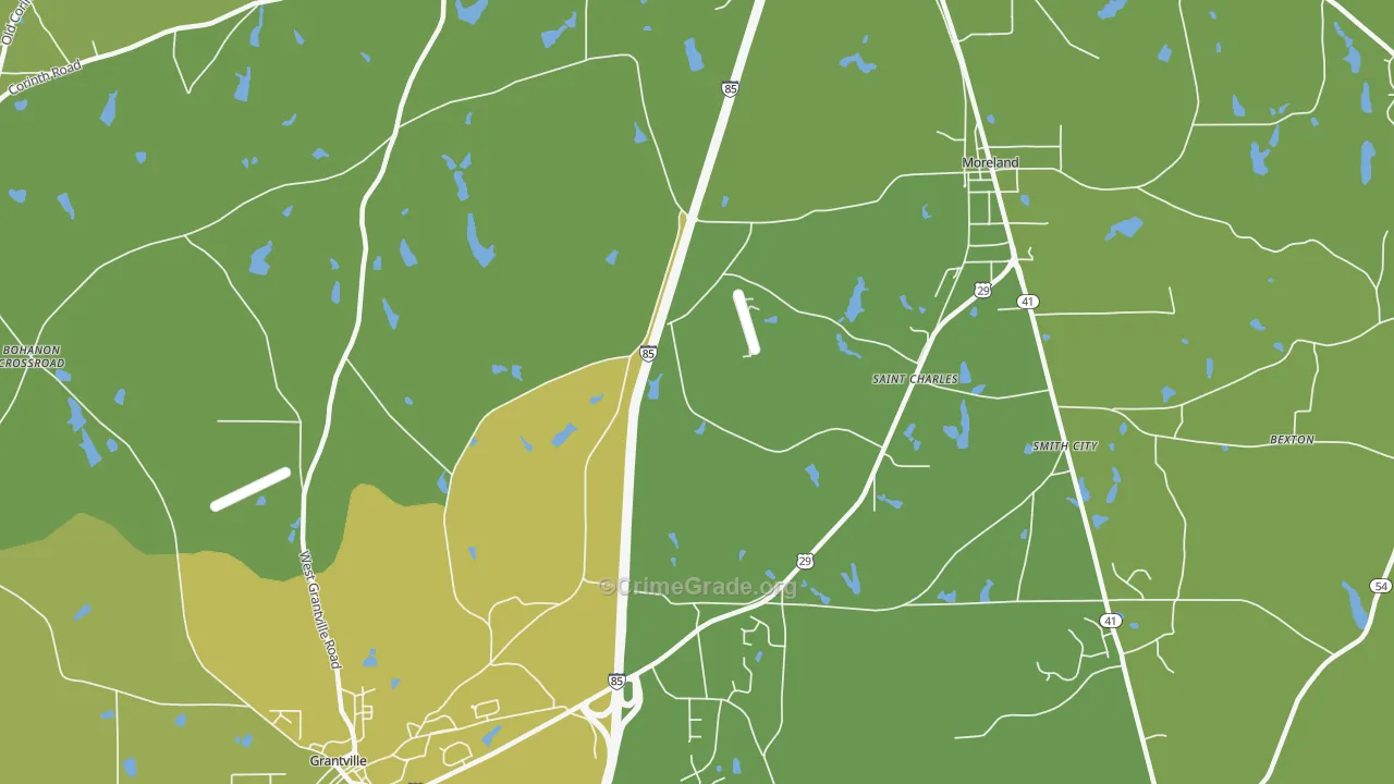 St. Charles, GA Map of Burglary Rates