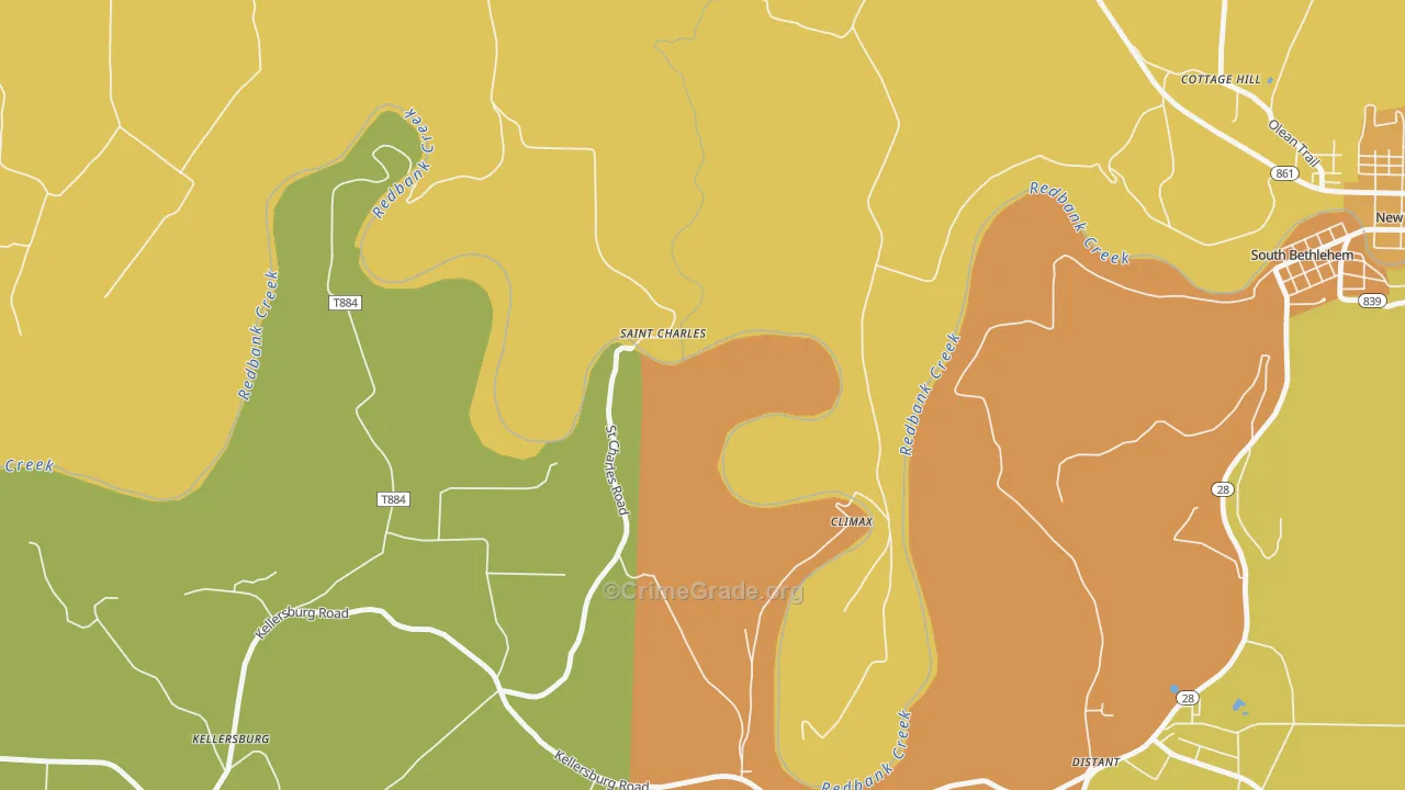 St. Charles, PA Map of Burglary Rates