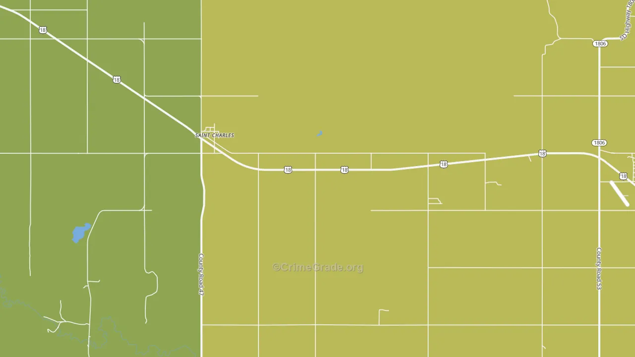 St. Charles, SD Map of Burglary Rates