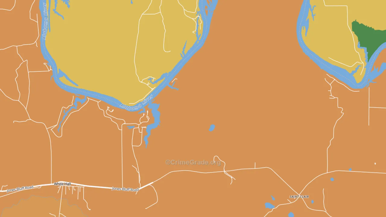 St. Clair, AL Map of Burglary Rates